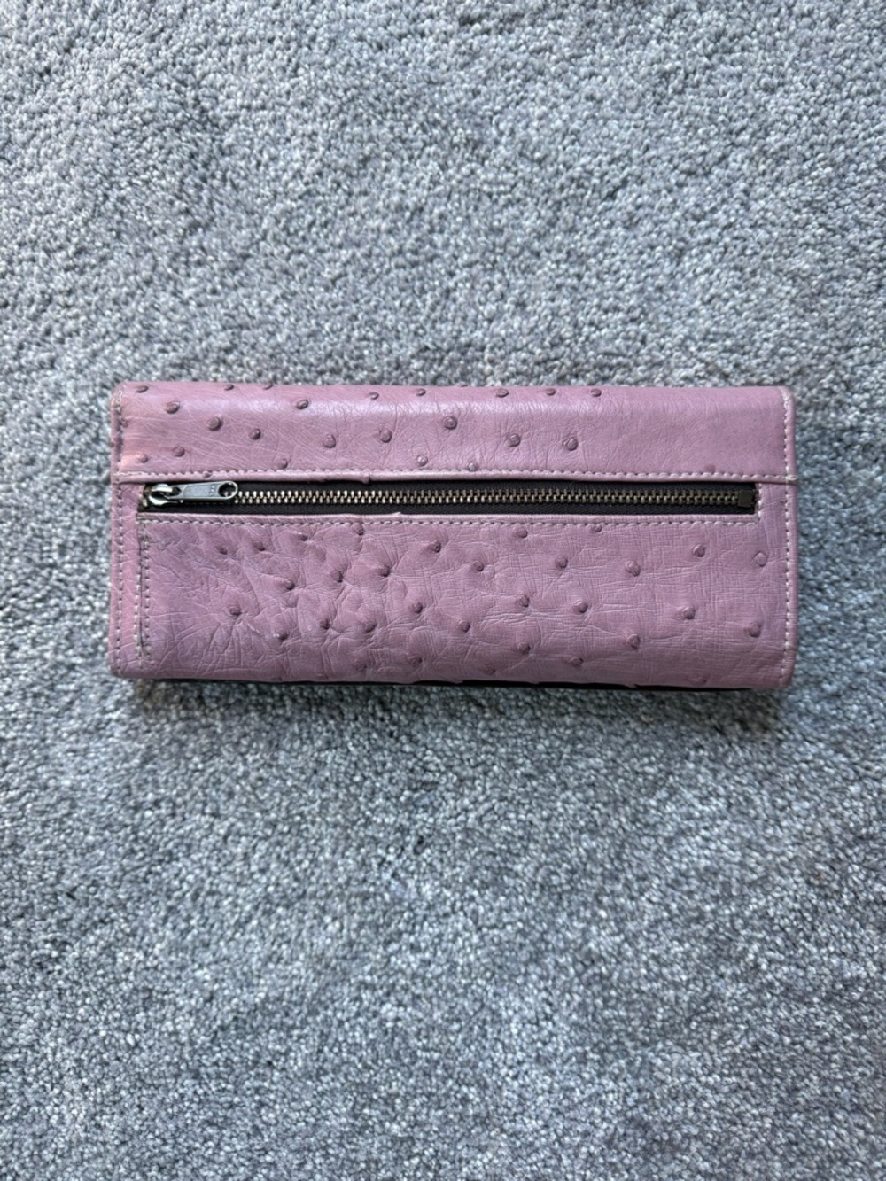 Lucchese Pink/Purple Ostrich-Embossed Leather Wallet - Picture 2 of 9
